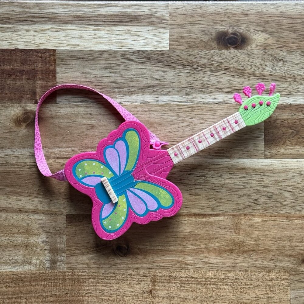 American Girl Doll Wellie Wisher Strings & Wings Guitar Only~WORKS! BROKEN STRAP